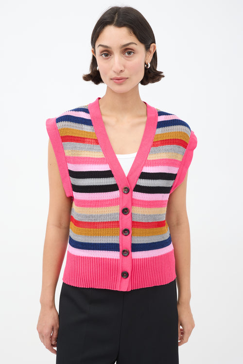 Kiko Kostadinov FW21 Pink & Multicolour Striped Arielle Vest