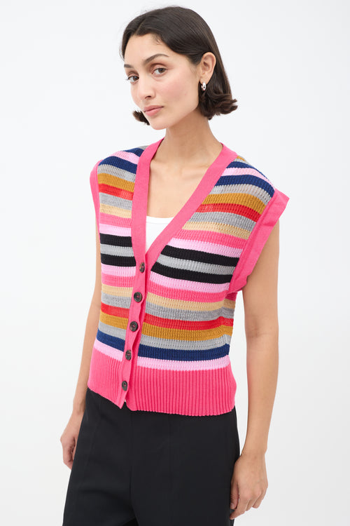 Kiko Kostadinov FW21 Pink & Multicolour Striped Arielle Vest