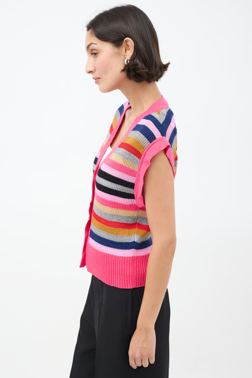 Kiko Kostadinov FW21 Pink & Multicolour Striped Arielle Vest