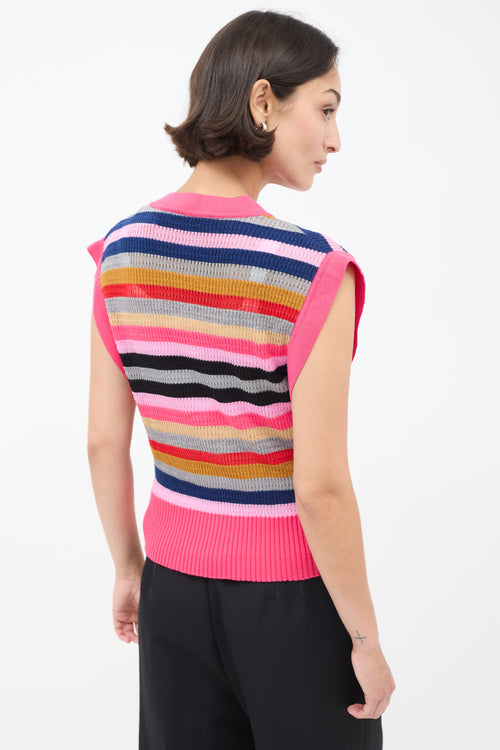 Kiko Kostadinov FW21 Pink & Multicolour Striped Arielle Vest