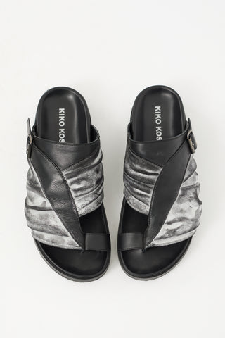 Kiko Kostadinov Black & White Leather Valakas Slide