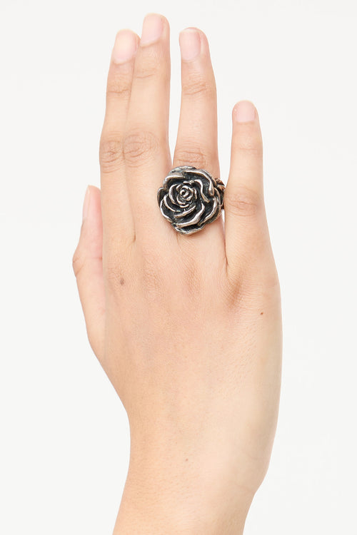 King Baby Sterling Silver Rose Ring
