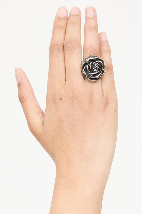 King Baby Sterling Silver Rose Ring
