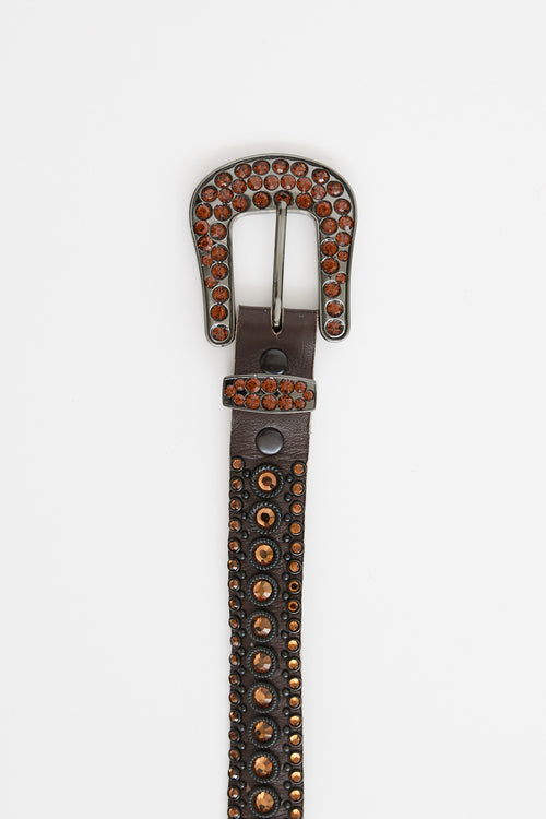 Embellished Leather Belt