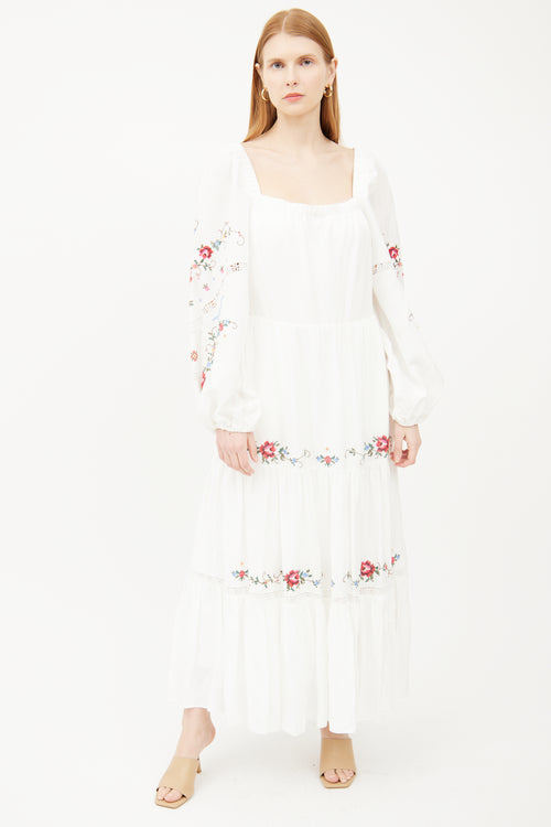 Kobi Halperin White Eyelet Maxi Dress