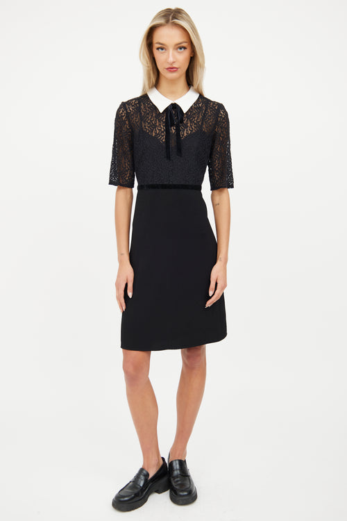 The Kooples Black & White Lace Dress