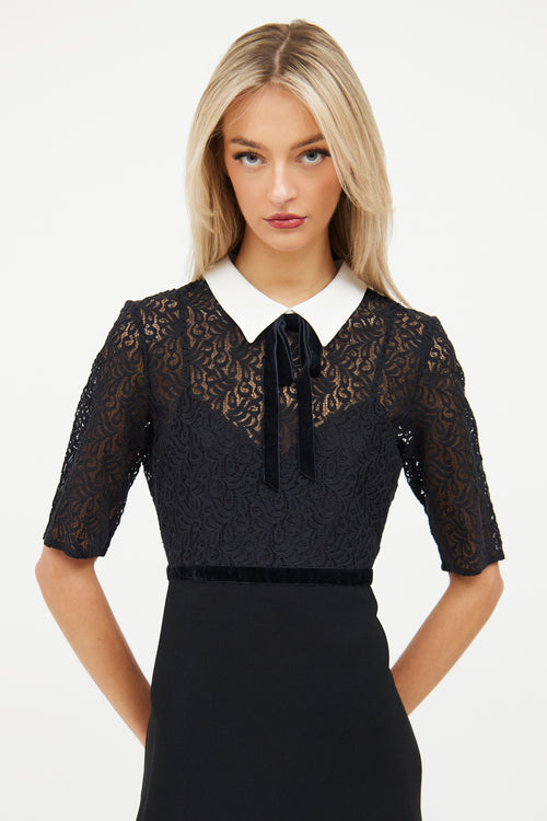 The Kooples Black & White Lace Dress