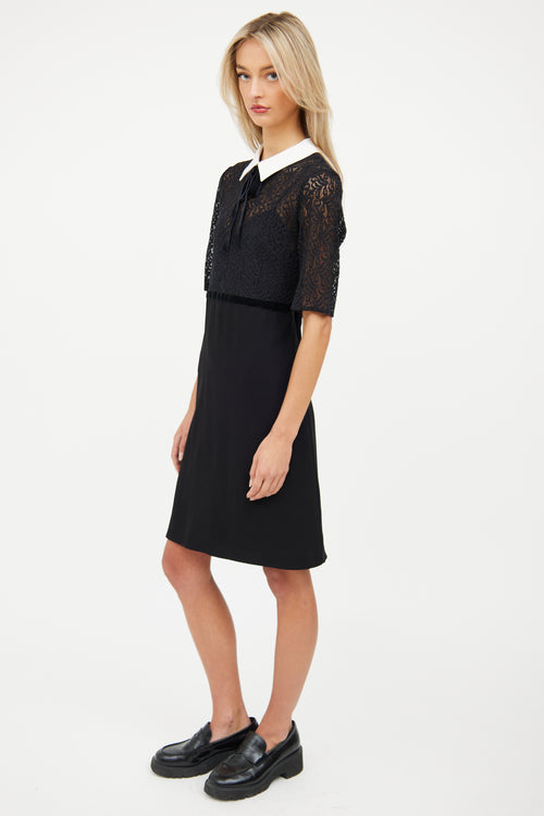 The Kooples Black & White Lace Dress