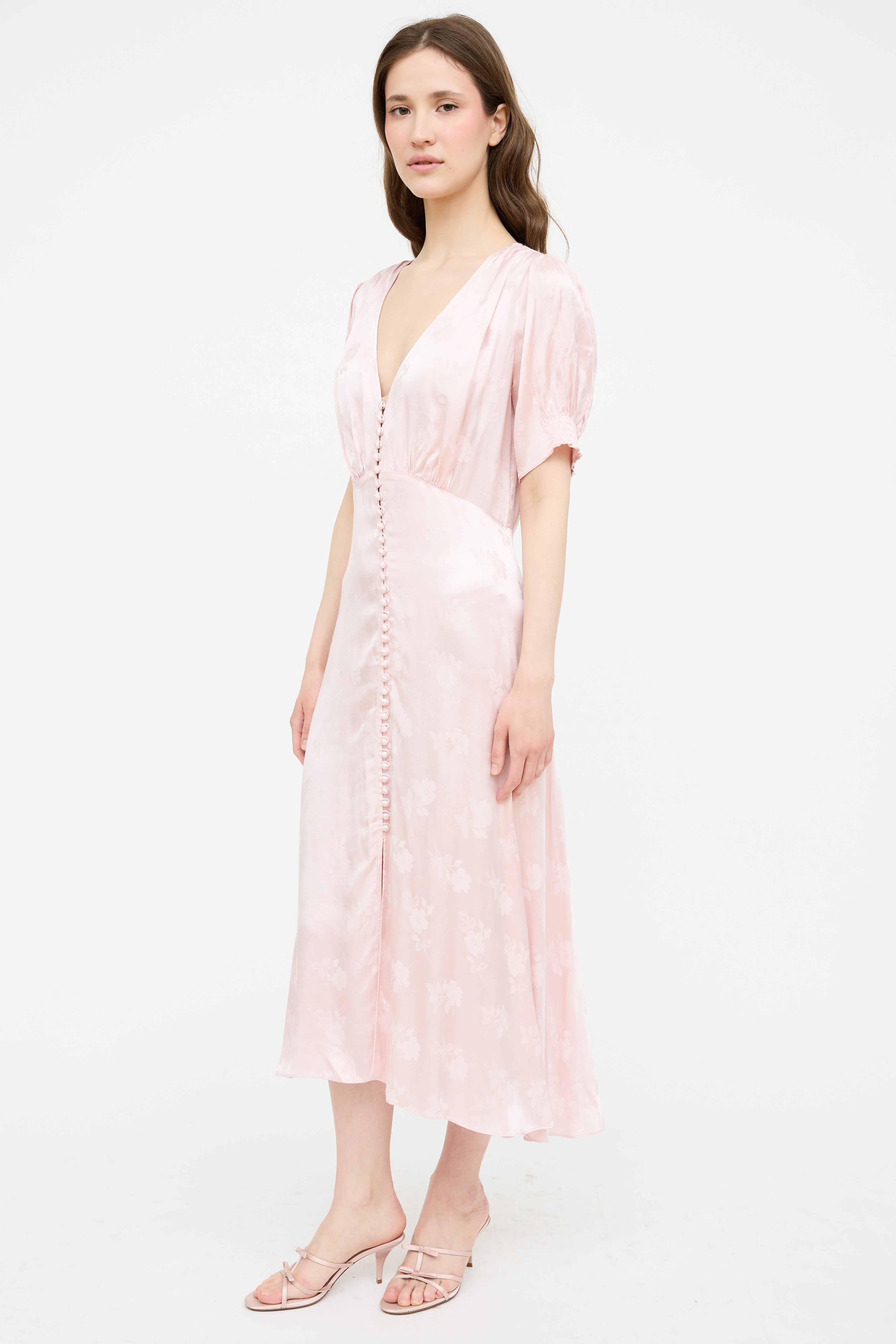 kooples pink floral dress Floral Print Long Dress