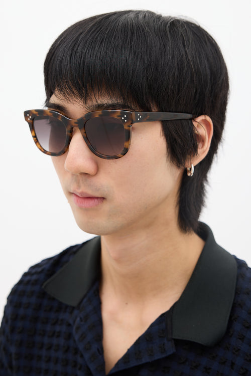 Krewe Brown & Black Jena Rounded Square Sunglasses