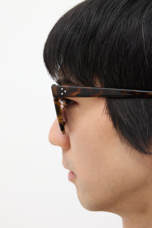 Krewe Brown & Black Jena Rounded Square Sunglasses