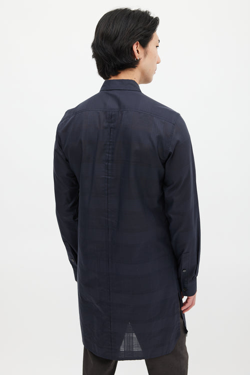 Kris Van Assche Black Cotton Check Multi Pocket Shirt