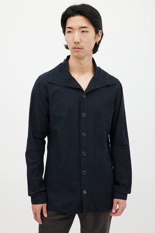 Kris Van Assche Black Cotton Speckled Shirt