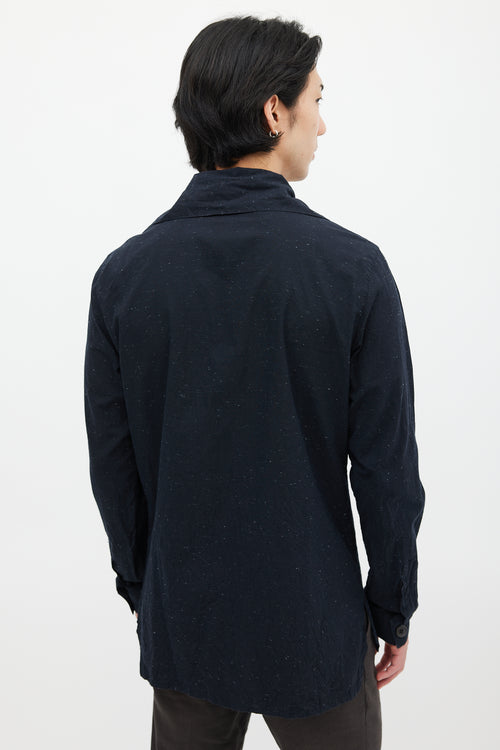 Kris Van Assche Black Cotton Speckled Shirt