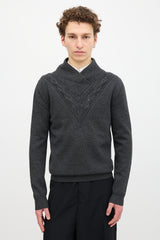 Kris Van Assche Wool Crossover High Neck Sweater