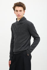 Kris Van Assche Wool Crossover High Neck Sweater