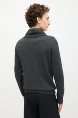Kris Van Assche Wool Crossover High Neck Sweater