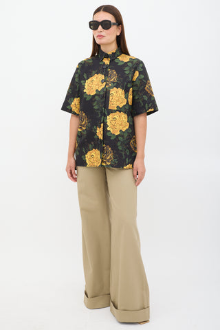 Kwaidan Editions Black & Multicolour Floral Shirt