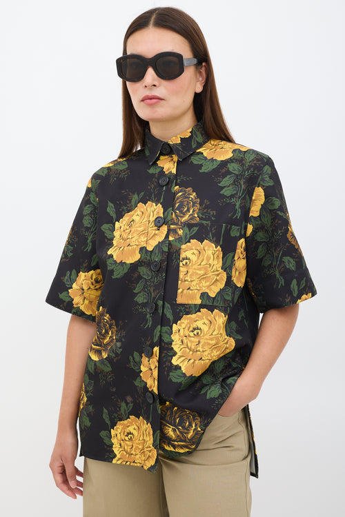 Kwaidan Editions Black & Multicolour Floral Shirt