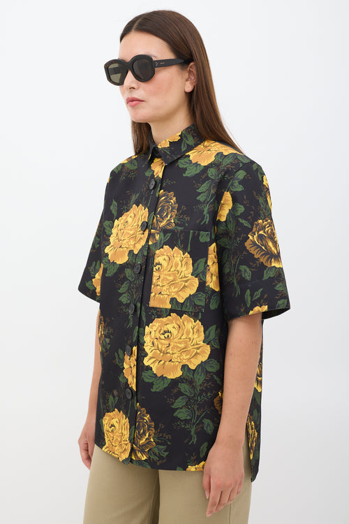 Kwaidan Editions Black & Multicolour Floral Shirt