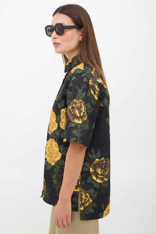 Kwaidan Editions Black & Multicolour Floral Shirt