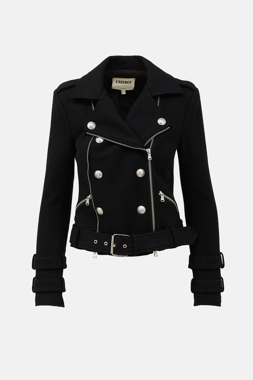 L'Agence Wool Biker Jacket
