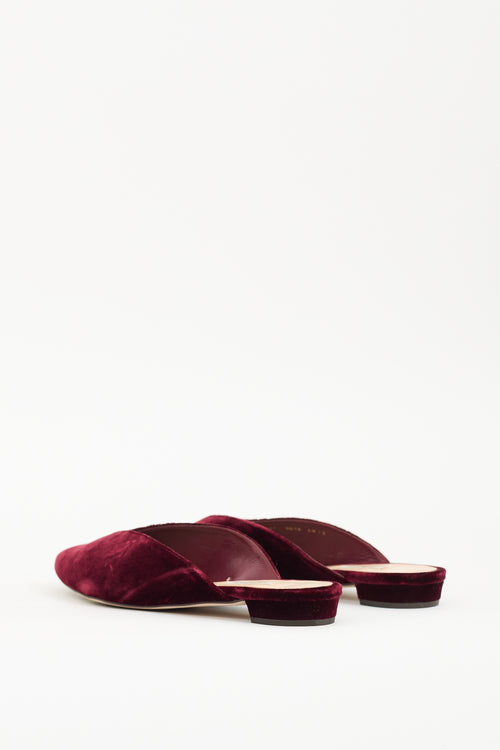 L.K Bennett Burgundy Velvet Catrina Mule