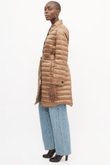 Lafayette 148 Brown Down Puffer Belted Coat