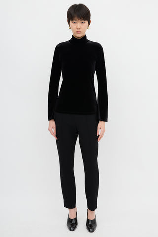 L'Agence Velvet Turtleneck Top