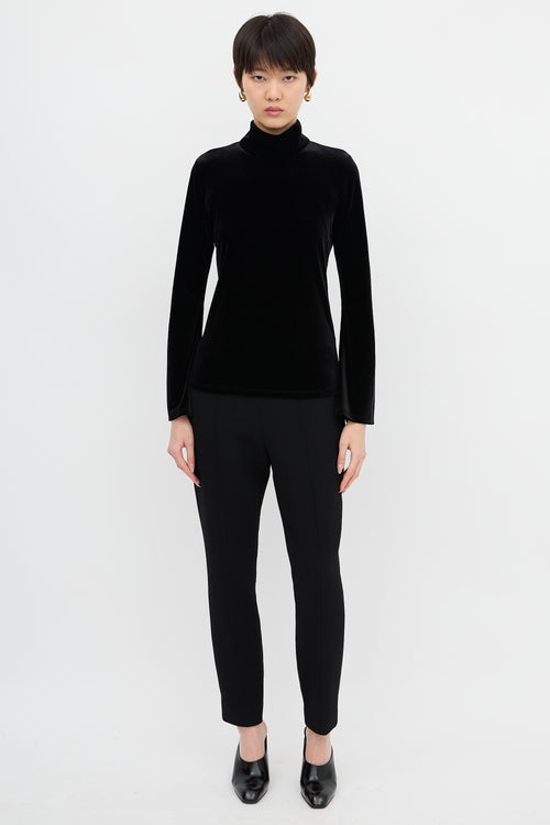 L'Agence Velvet Turtleneck Top