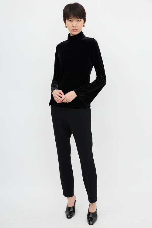 L'Agence Velvet Turtleneck Top