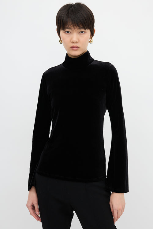 L'Agence Velvet Turtleneck Top