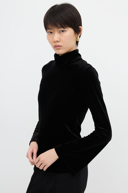 L'Agence Velvet Turtleneck Top