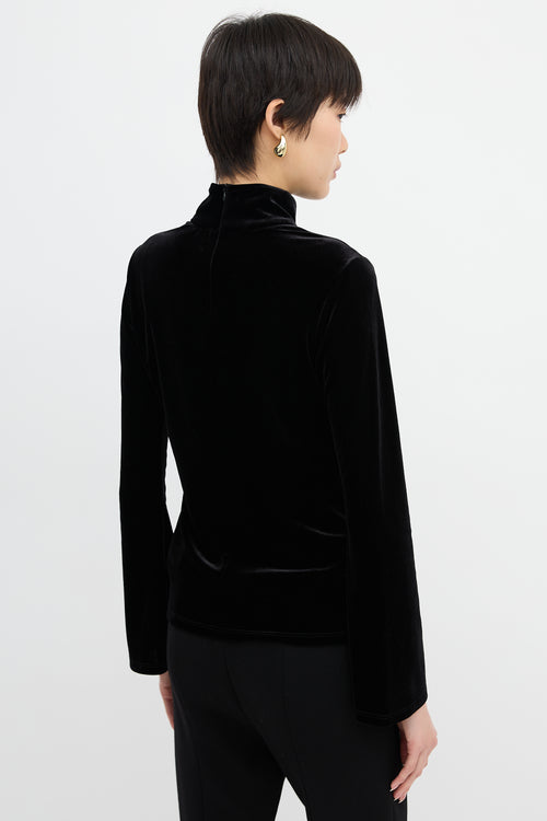 L'Agence Velvet Turtleneck Top