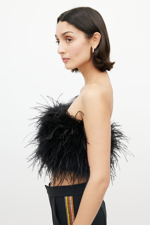 LAMARQUE Black Feather Tube Top
