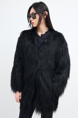 LAMARQUE Black Faux Fur Coat