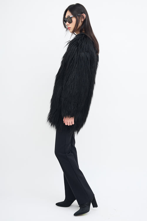 LAMARQUE Black Faux Fur Coat