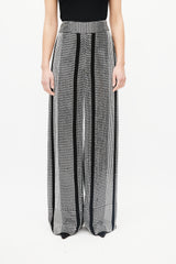 LAPOINTE Black & Silver Sequin Palazzo Pant