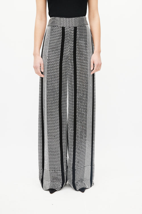 LAPOINTE Black & Silver Sequin Palazzo Pant