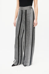 LAPOINTE Black & Silver Sequin Palazzo Pant