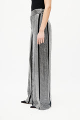 LAPOINTE Black & Silver Sequin Palazzo Pant