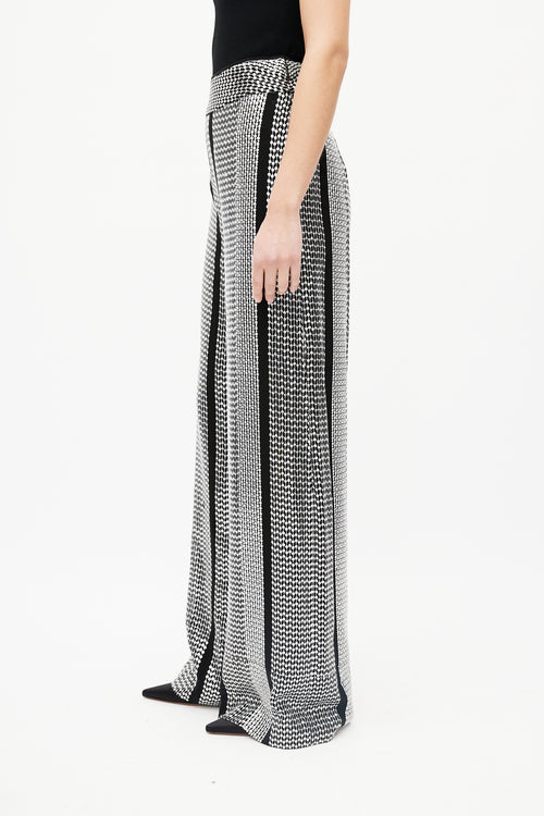 LAPOINTE Black & Silver Sequin Palazzo Pant