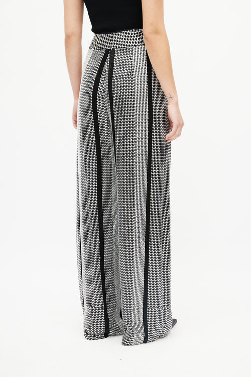 LAPOINTE Black & Silver Sequin Palazzo Pant