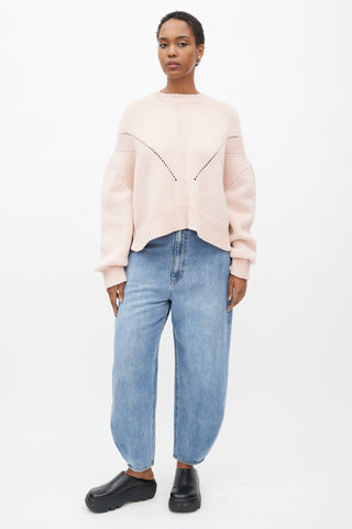 LaPointe Pink Wool Knit Sweater