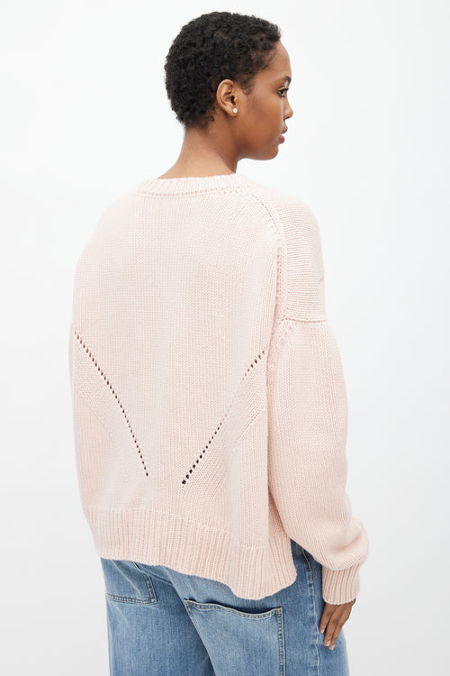 LaPointe Pink Wool Knit Sweater