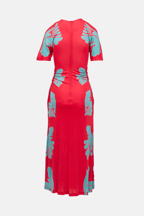 La DoubleJ Printed Angelica Ruched Dress