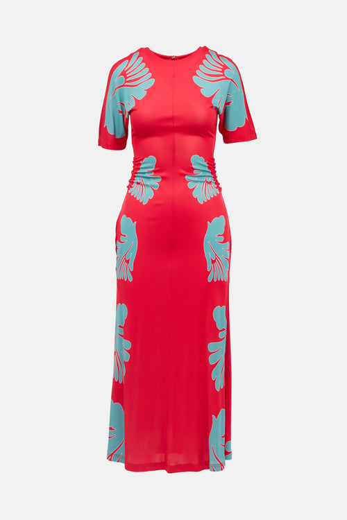 La DoubleJ Printed Angelica Ruched Dress