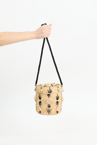 Le Ninè Straw Mini Cylinder Bag