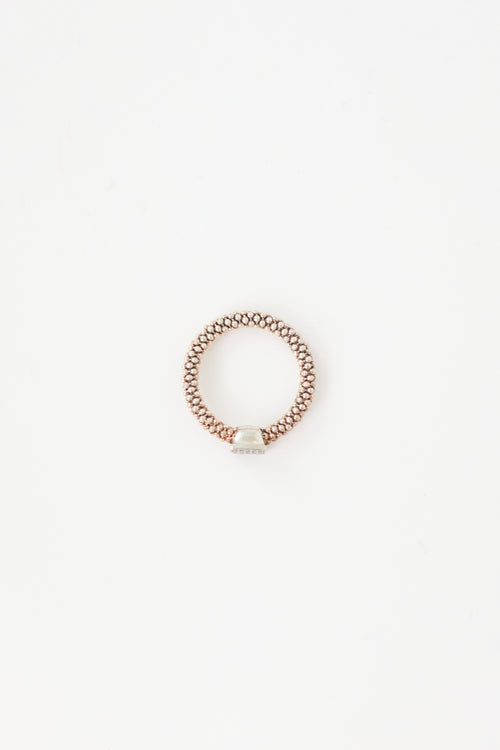 Links of London Rose Gold Effervescence Square Ring