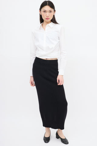 Lisa Yang Black Cashmere Alma Midi Skirt